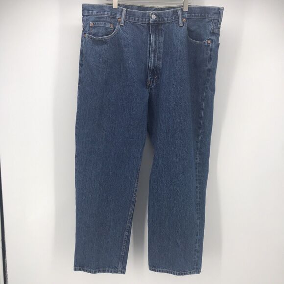 Levi's Mens 550 Medium Blue Relaxed Fit Straight Leg Denim Jeans 44 x 30 Cotton